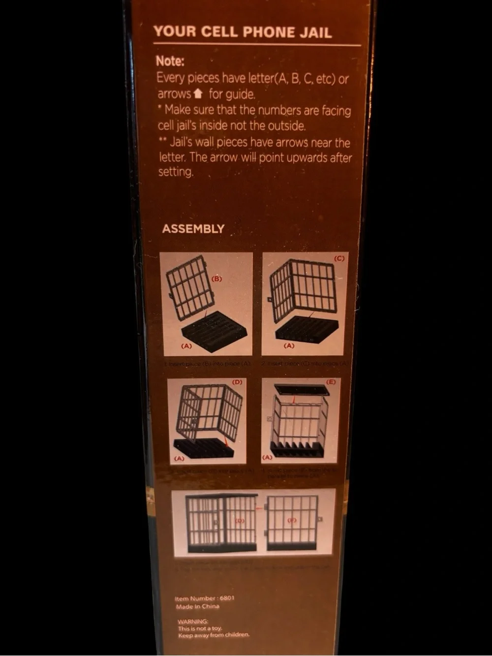 NIB Jail Cell Lock Up Phone Cage - Black